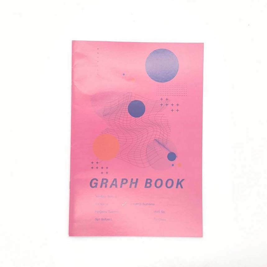 สมุดกราฟเส้นแดง 40 แผ่น/กิตติเจริญฯลฯ สีชมพู