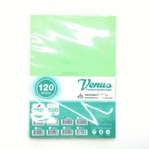 กระดาษการ์ดสี 120G/VENUS/180แผ่น สีเขียว