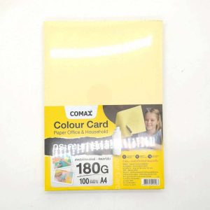 กระดาษการ์ดสี 180G/COMAX/100แผ่น สีเหลือง