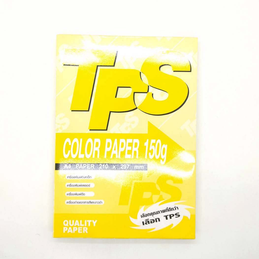 กระดาษการ์ดสี 150G/TPS/100ผ. สีเหลือง