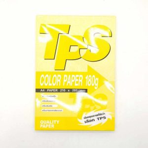 กระดาษการ์ดสี 180G/TPS/A4/100แผ่น สีเหลือง
