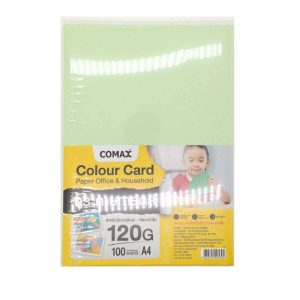 กระดาษการ์ดสี 120G/COMAX/100แผ่น สีเขียว