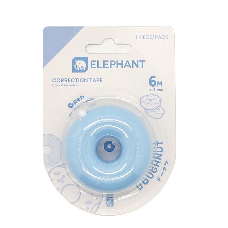 เทปลบคำผิดตราช้าง DOUGHNUT 5mm./6เมตร