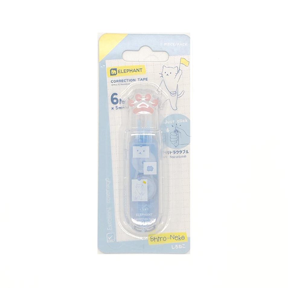 เทปลบคำผิดตราช้าง 5mm*6m รุ่นชิโระเนโกะ