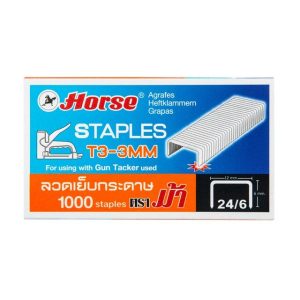 ลวดเย็บกระดาษตราม้า T3-3MM.24/6   1กล่อง