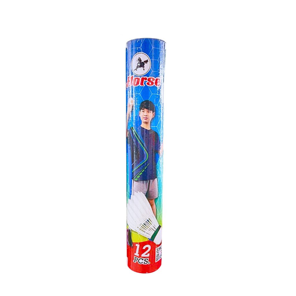 Horse (ตราม้า) ลูกแบดมินตัน (ลูกขนไก่ )หัวจุกก๊อก ตราม้า H-1011 บรรจุ12ลูก