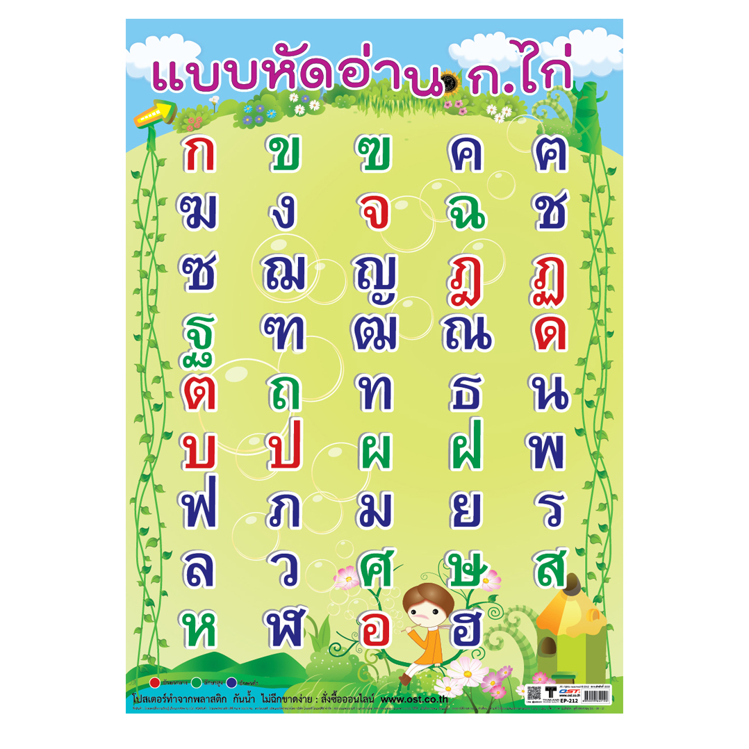 โปสเตอร์ความรู้ แบบหัดอ่าน กไก่
