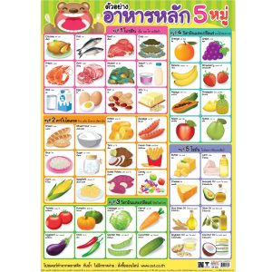 โปสเตอร์ความรู้ ตัวอย่างอาหารหลัก5หมู่