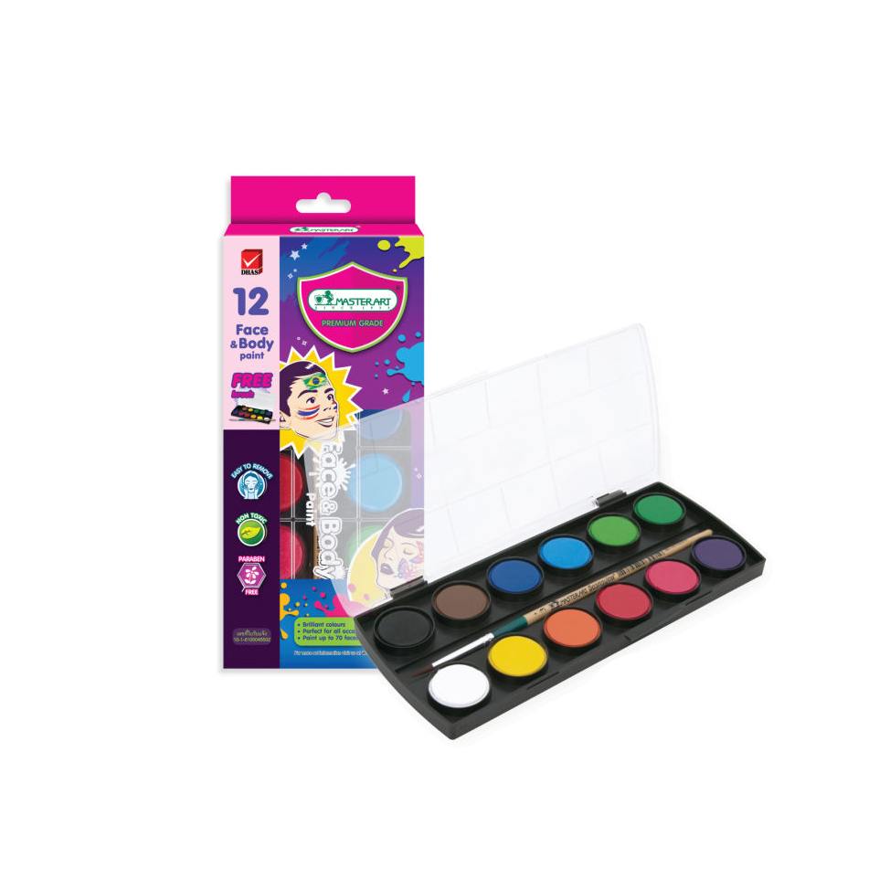 สีทาหน้าทาผิวหนังมาสเตอร์อาร์ต 12 สี