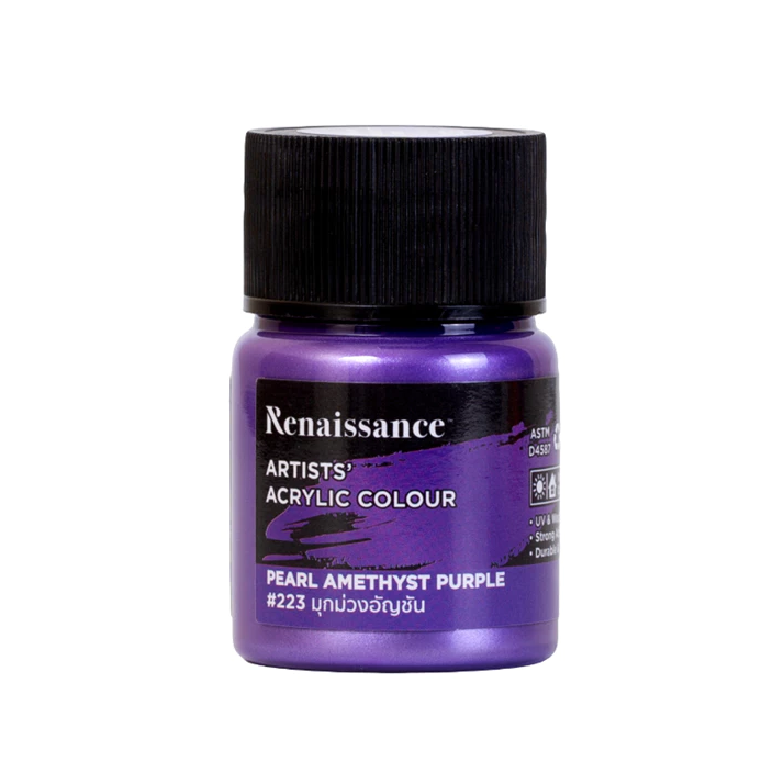 สีอะคริลิคมุกเรนาซองซ์ 20ml #223มุกม่วงอัญชัญ