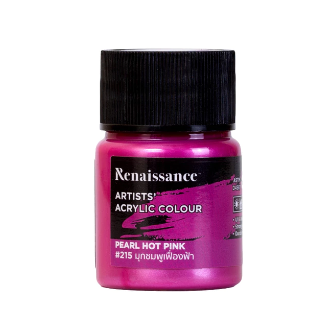 สีอะคริลิคมุกเรนาซองซ์ 20ml #215มุกชมพูเฟื่อง