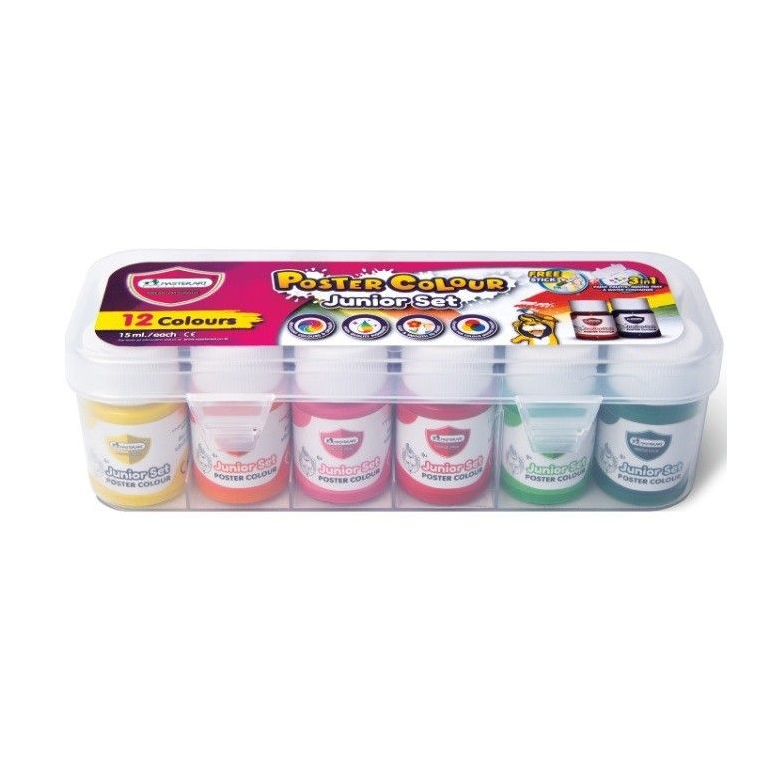 สีโปสเตอร์มาสเตอร์อาร์ต15มล.12สี(กล่องพลาสติก)