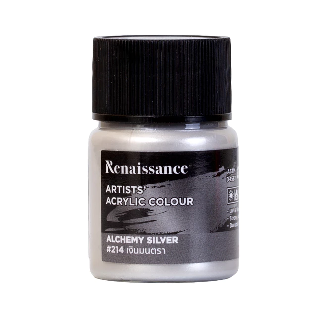 สีอะคริลิคมุกเรนาซองซ์ 20ml #214เงินมนตรา