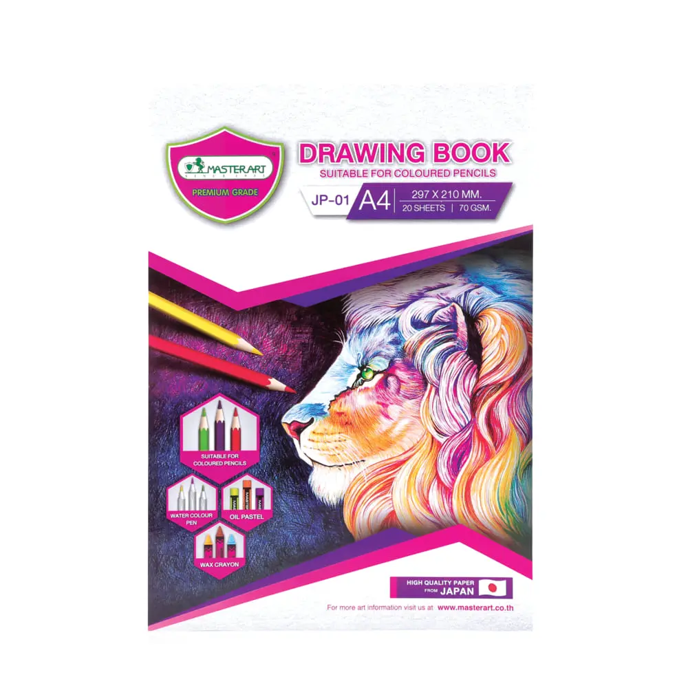 สมุดวาดเขียนแบบเรียบ Master Art JP-01 A4 70 แกรม 20 แผ่น